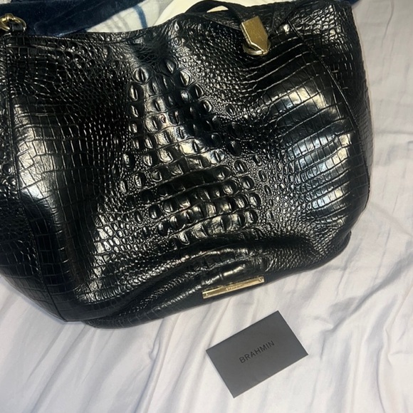 Black Crocodile Embossed Bag